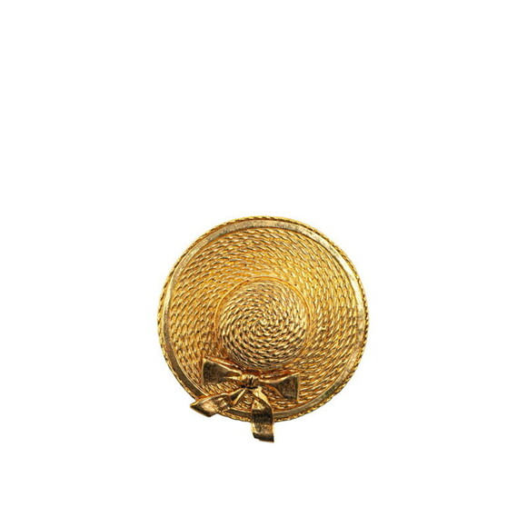 Chanel Chanel Ribbon Brooch Gold Plated Metal Brooch